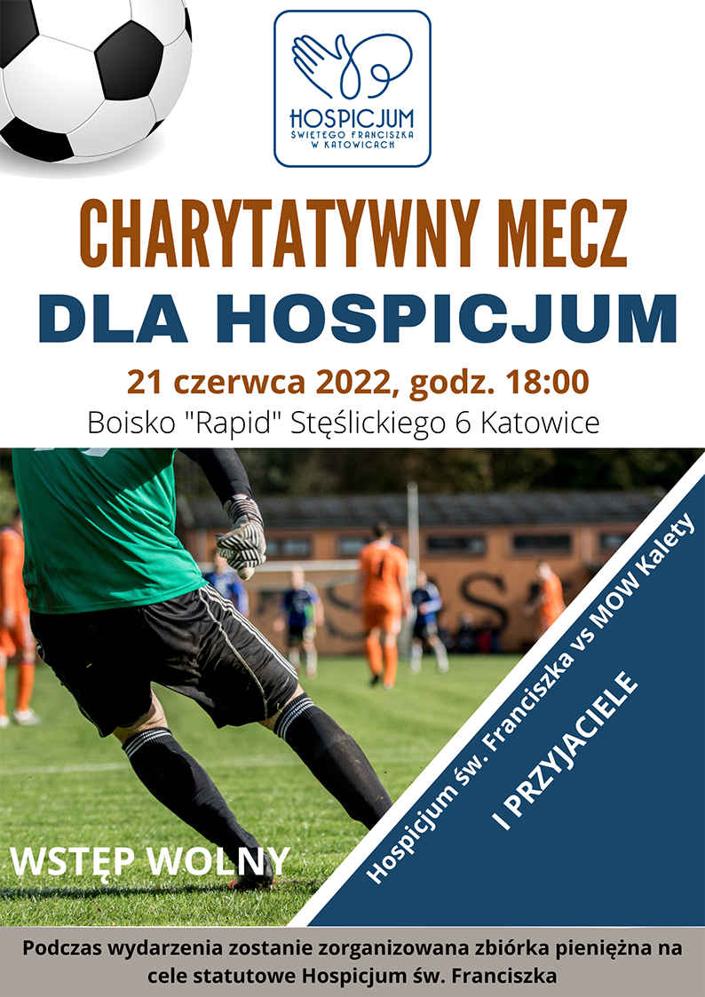 Zapraszamy wszystkich na mecz charytatywny dla Hospicjum