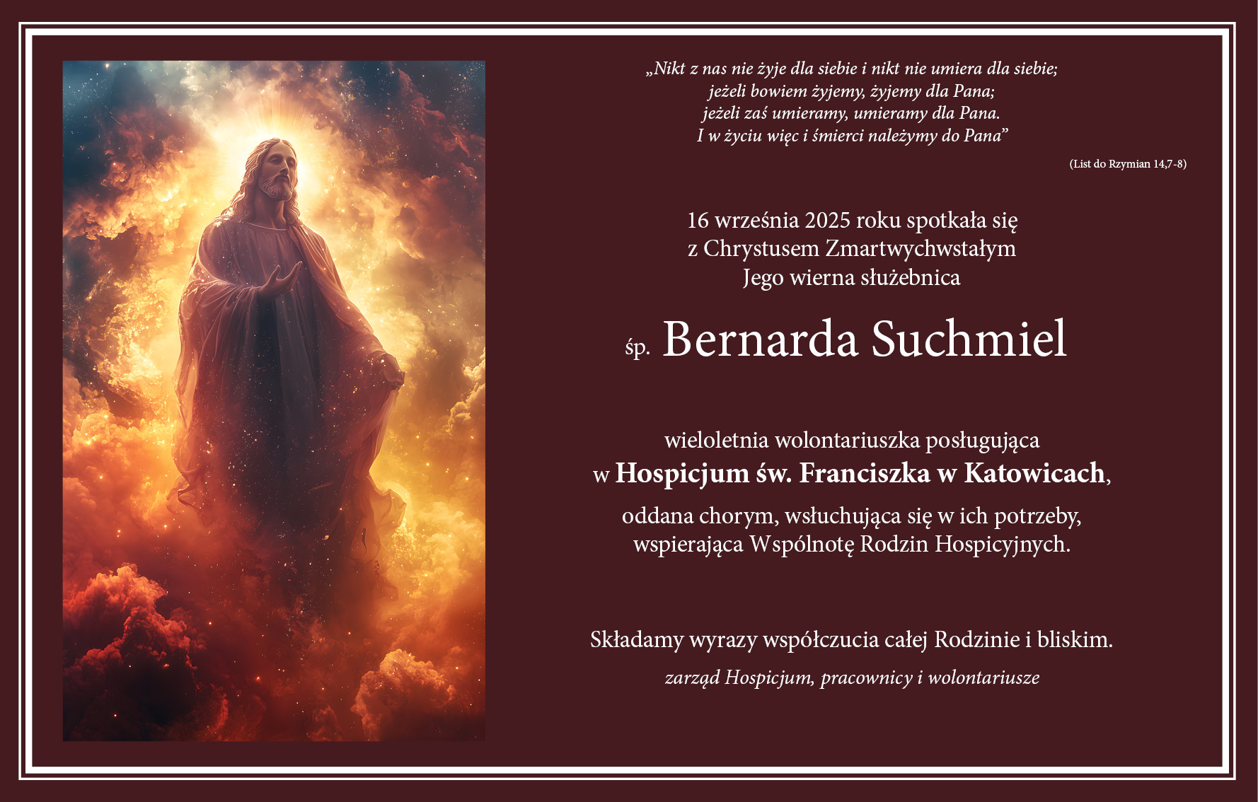 nekrolog śp. Bernarda Suchmiel