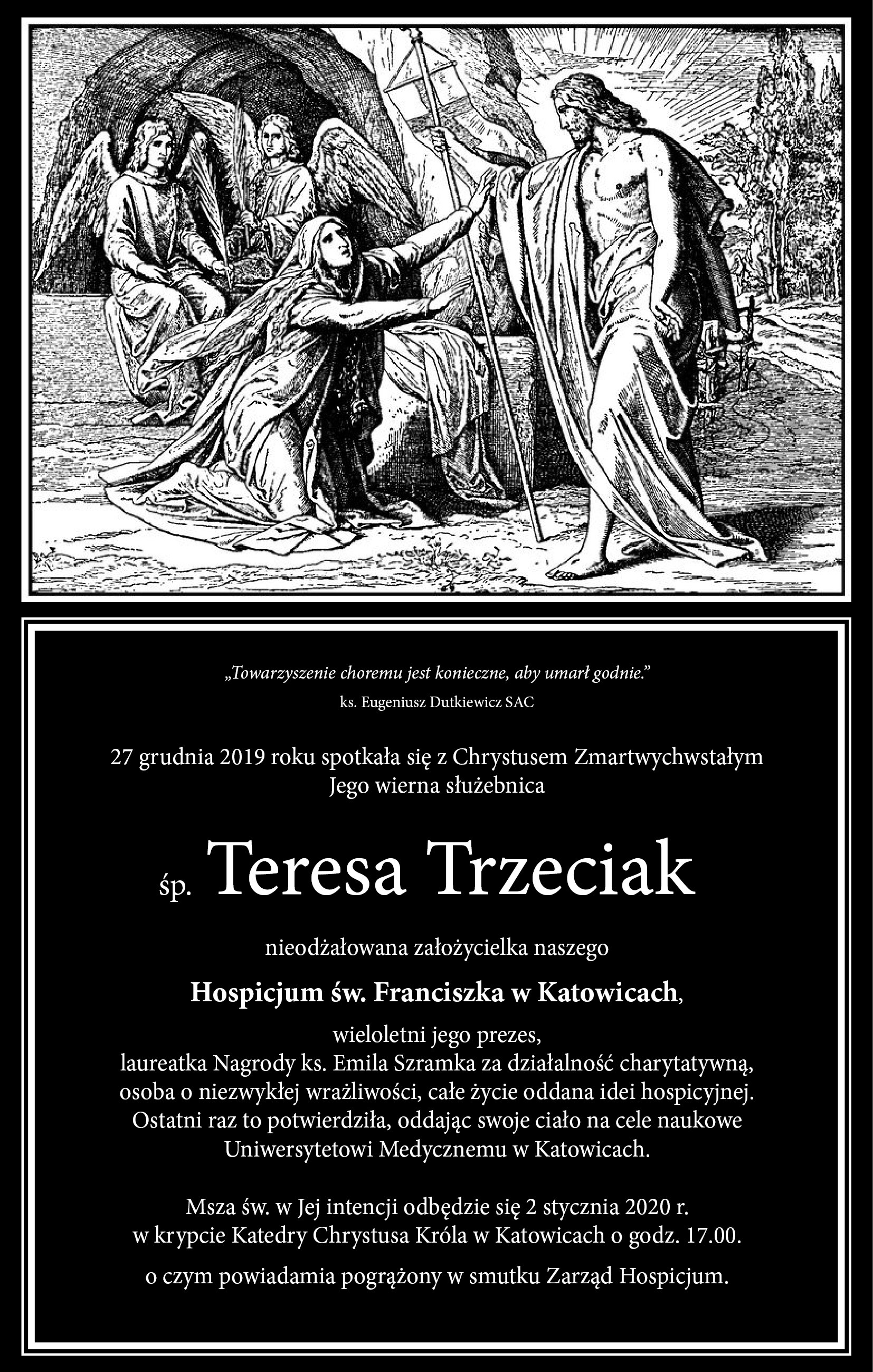 nekrolog śp. Teresa Trzeciak