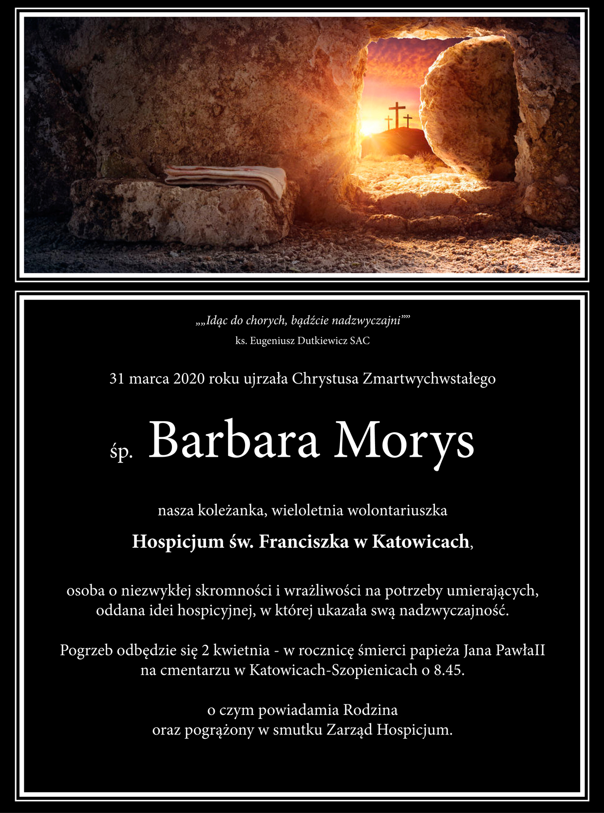 nekrolog śp. Barbara Morys