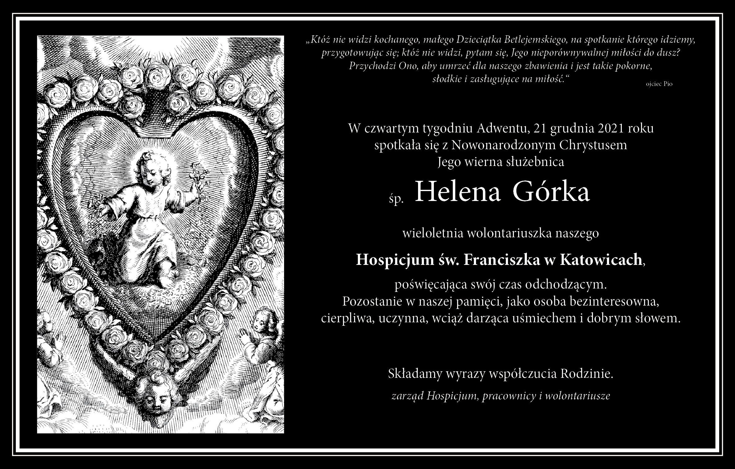 nekrolog śp. Helena Górka