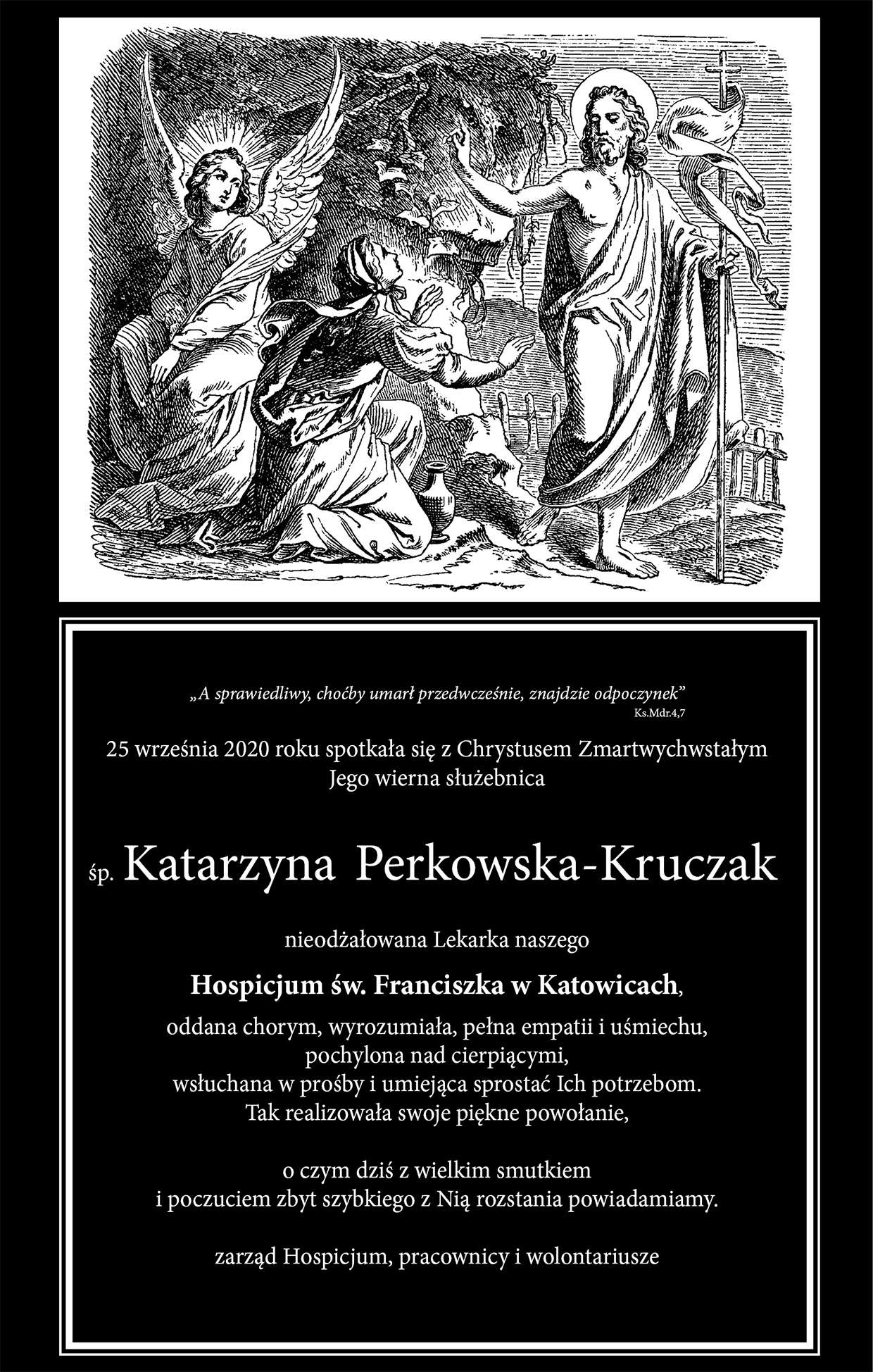 nekrolog śp. Katarzyna Perkowska-Kruczak